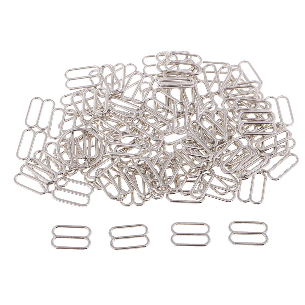 100 Alloy Bra Strap Adjustment Sliders 8 Shape Buckle Sewing Fastener Clips for Undergarment Bikini and Lingerie Accessories
