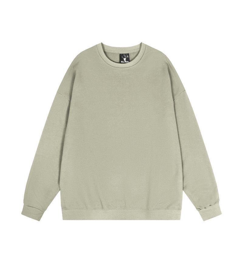 Loose Solid Color Round Neck Hoodie - Unisex Long Sleeve for Couples, Spring & Autumn