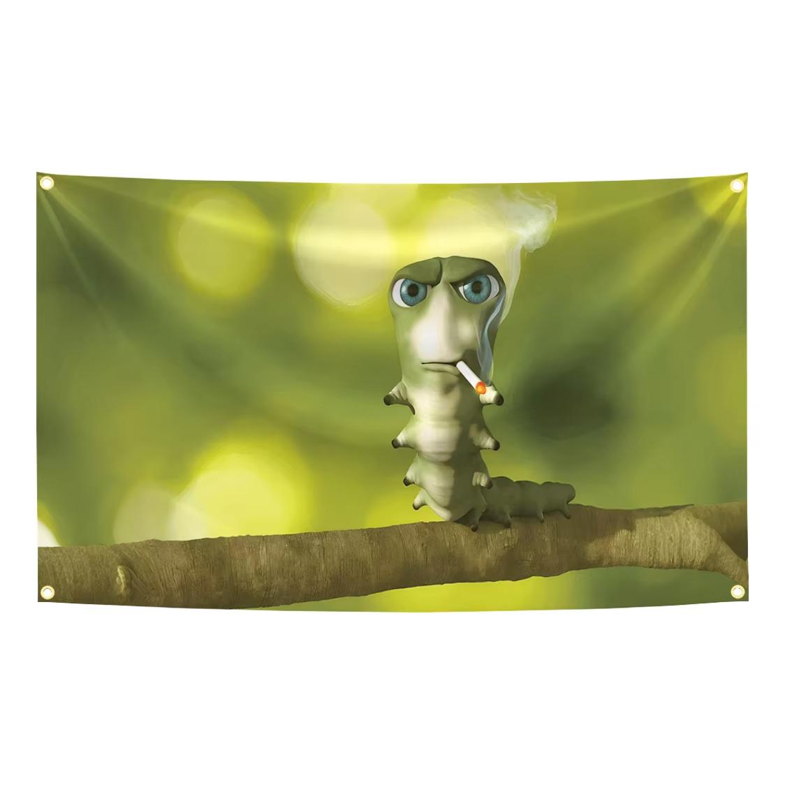 

Fun Caterpillar Funny Meme Flag Tapestry Poster Banner For Bar Beer House College Dorm Room Art Tapestry Banner Gift 74x94cm(29x37in)