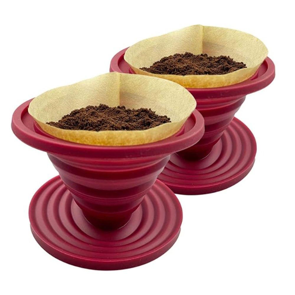 2 Stück faltbarer zusammenklappbarer Kaffee-Dripper Silikon-Kaffee-Filter-Dripper Büro
