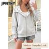 JPNTKY Women's Vintage Casual Solid Color Print Autumn Winter Long Sleeve Jackets & Coats