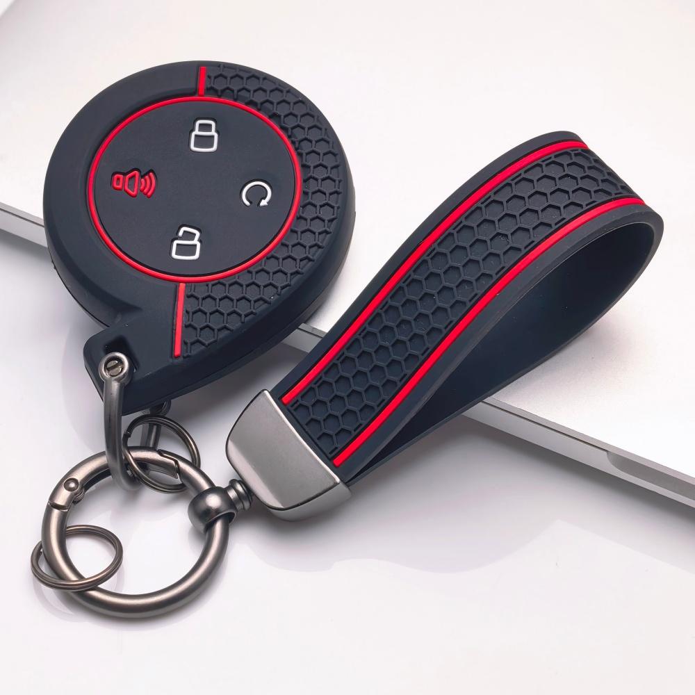 Key Cover for Great Wall Mountains Seas POER Truck with Keychain Anti-Scratch Anti-Drop Waterproof Dustproof Soft Rubber Protector GWM Cannon Alpha