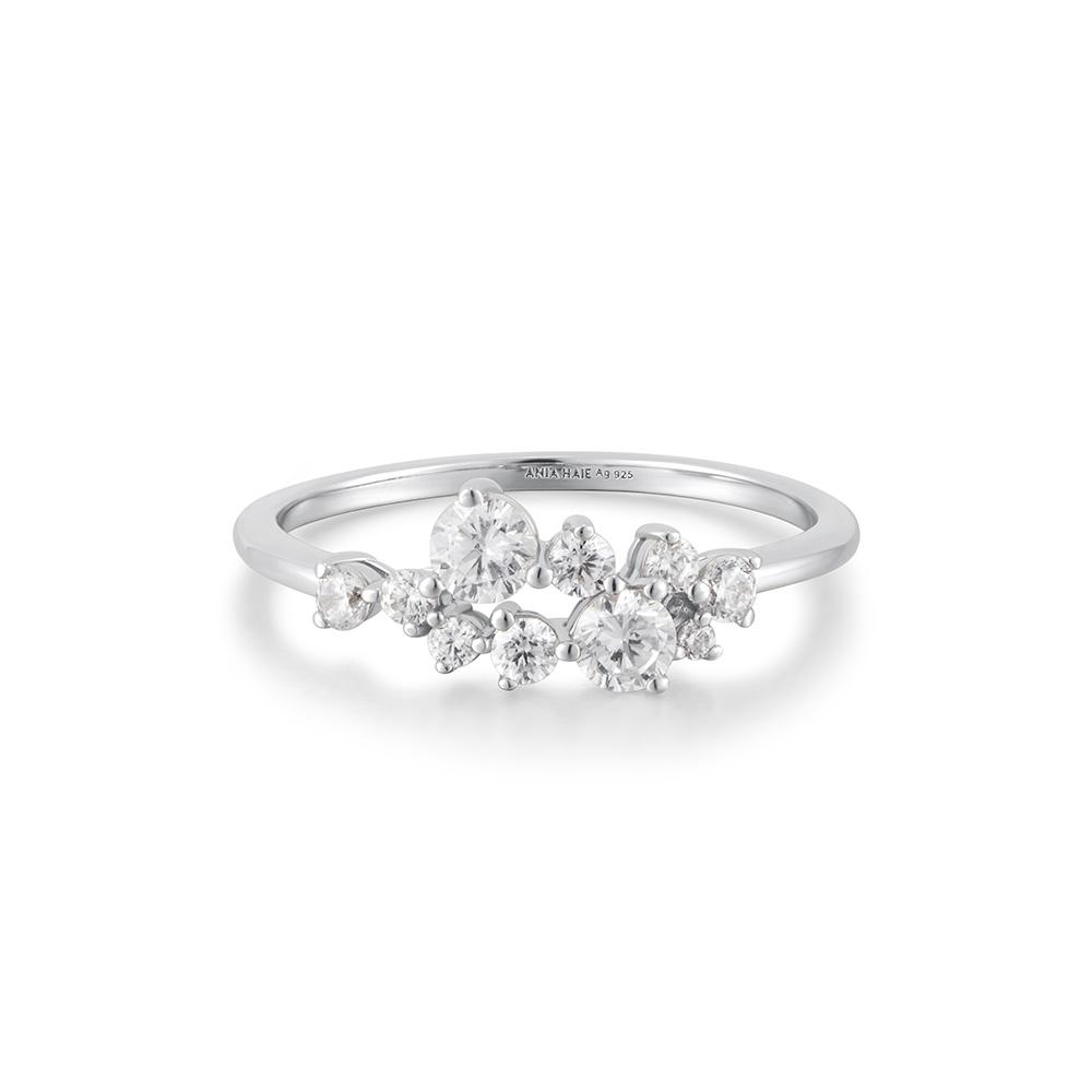 Ania Haie Pave Flower Cluster 925 Silver Ring R058-02H