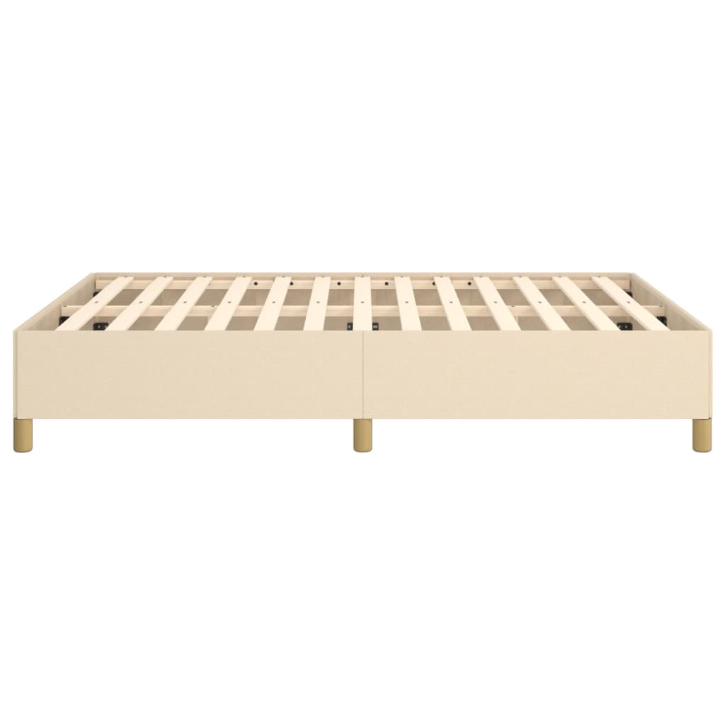 vidaXL Bettgestell ohne Matratze Creme 140x190 cm Stoff