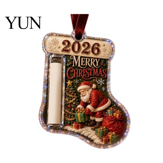 Dekorativer Geldclip für Geschenksocken, geformter Weihnachts-Bargeld-Schmuck, Acrylhalter zum Aufhängen, Kreative Feiertagsgeschenk-Dekoration, Weihnachtsbaum Baum,