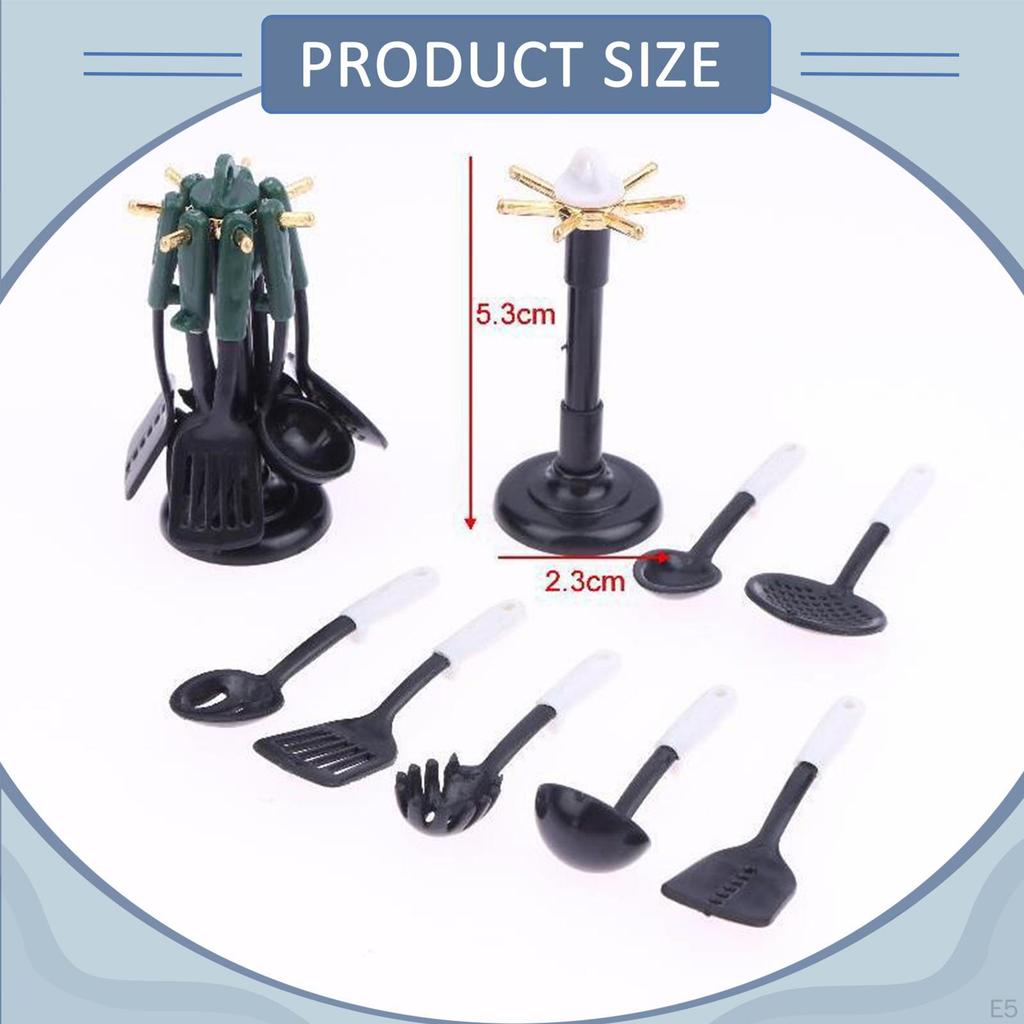 7-piece Dollhouse Cookware Set, Realistic Miniature Accessories