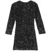 Girls Glitter Sequin Party Dress Long Sleeve Velvet Ruched Front Bodycon Gown for Birthday Prom