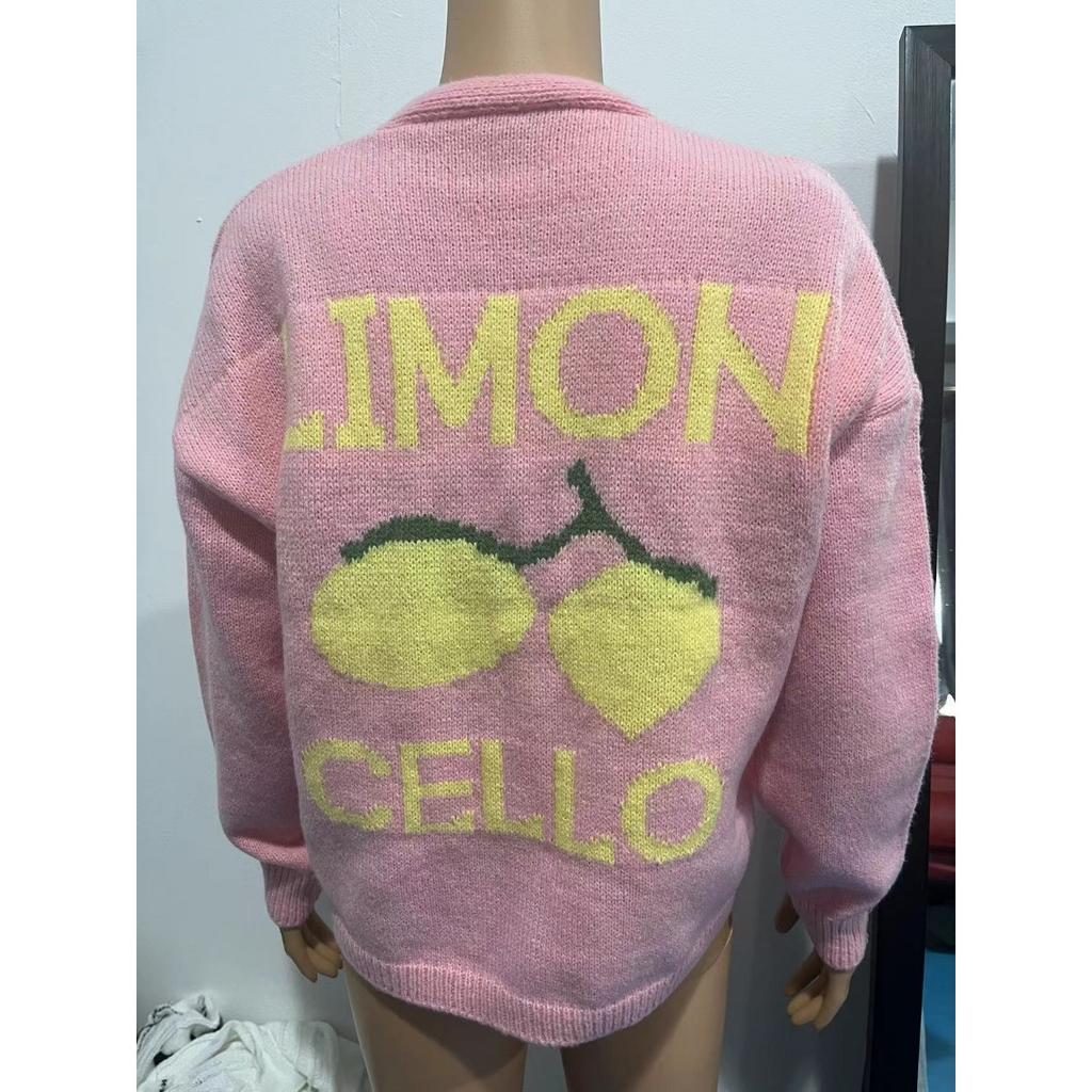 Cardigan Sweater, V-neck Top, Long Sleeved Sweatshirt, Personalized Women's Casual Jacquard Sweater