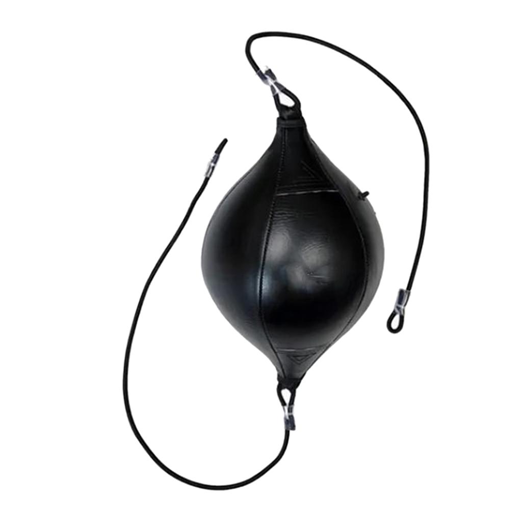 Double End Striking Ball Hanging PU Leather MMA Striking Ball with Reinforced Elastic Rope for Home
