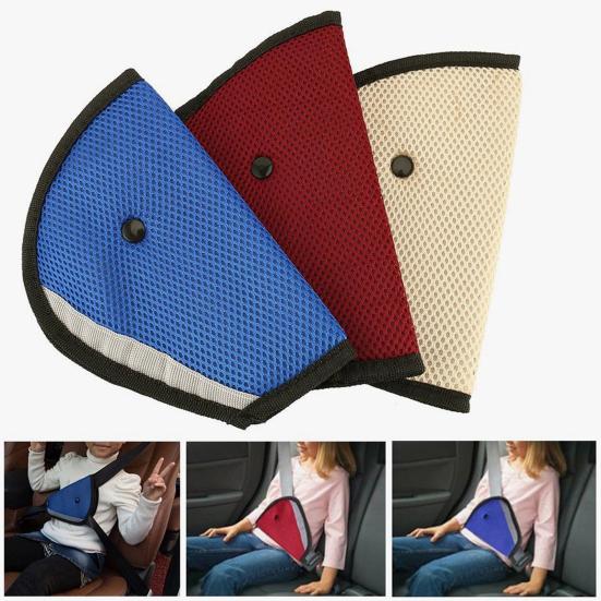 Universal Car Seat Belt Cover Triangle Safety Pad Clips for Baby Child Breathable Mesh Adjustable Secure Seat Belt Attachment