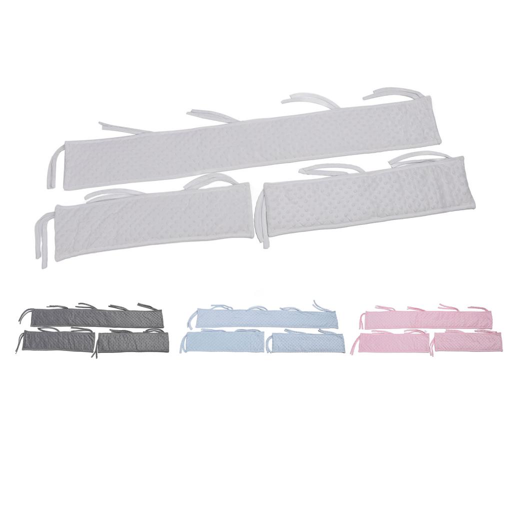 3 Pieces Baby Bed Rail Bumper Split Type Infant Bed Soft Guard Sleeve Bubble Velvet Fabric Edge Prot