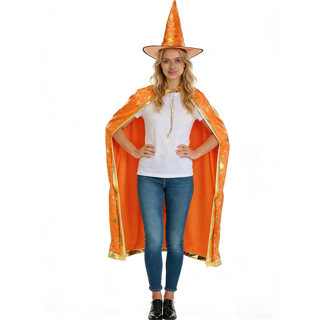 Adult Decoration Supplies Performance Costume Cloak Hat Witch Costume Robe