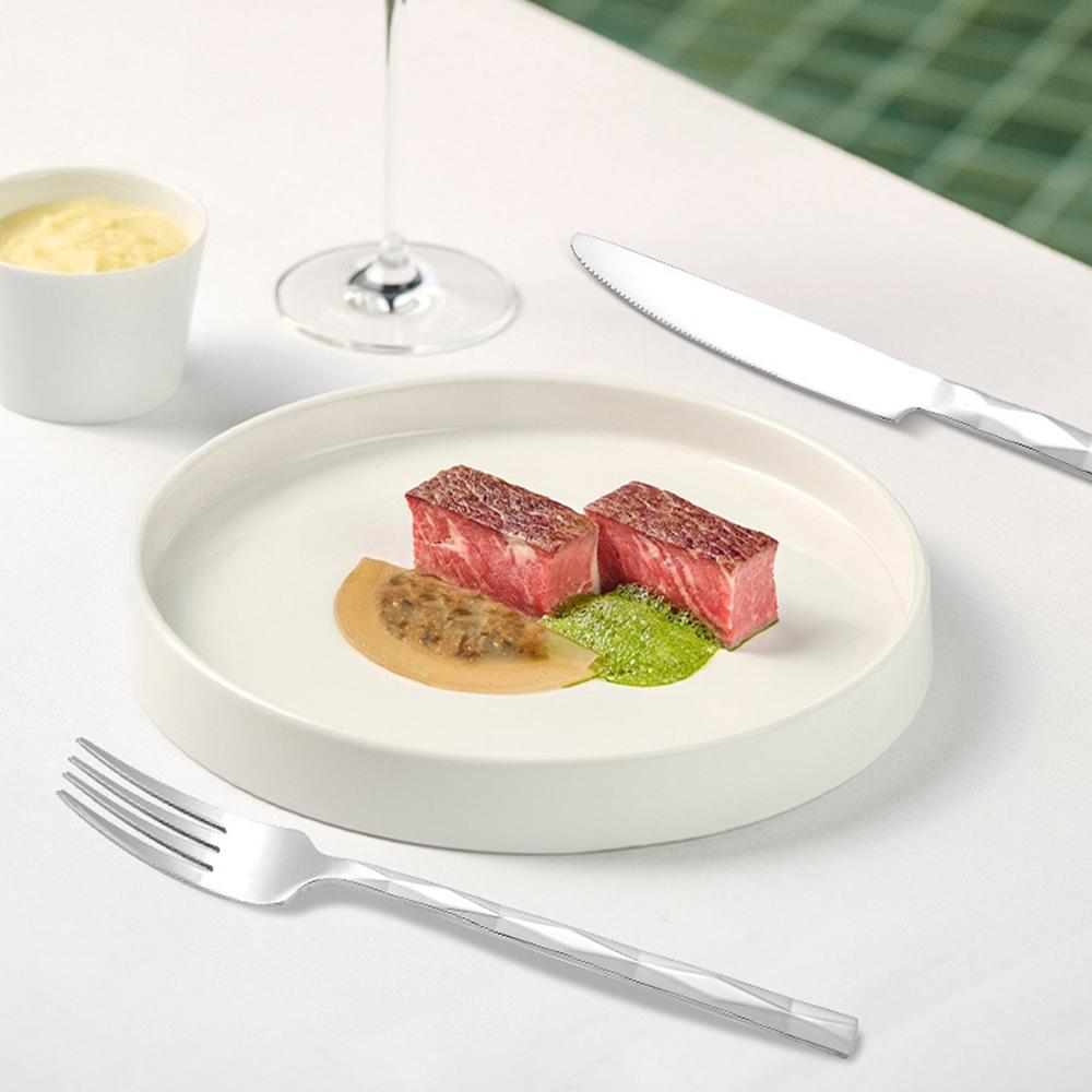 4Pcs Silver Stainless Steel Dinner Cutlery Set Knife Fork Spoon Dinnerware Mirror Tableware Set Wedding Birthday Silverware