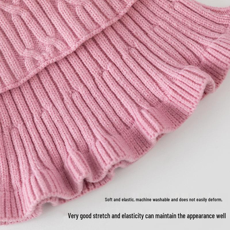 Snood Premium Tricoté pour Filles: Faux col montant pour l'automne et l'hiver, Soutien cervical, Pull chaud en laine