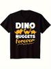 Men'S Summer Round Neck Short Sleeve T-Shirt with a Timeless Dinosaur Pattern, Perfect for Casual We
