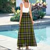 Ladies' Plaid Printed Summer Casual and Fashionable Sleeveless Long Dress