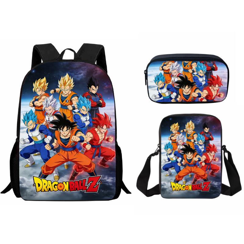 Gedrukte Dragon Ball Schooltas Drie Delige Set, Cartoon Student Rugzak backpack