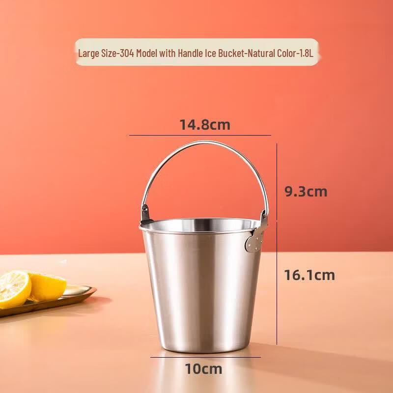 Qiwei 304 Stainless Steel Double-Layer Ice Bucket