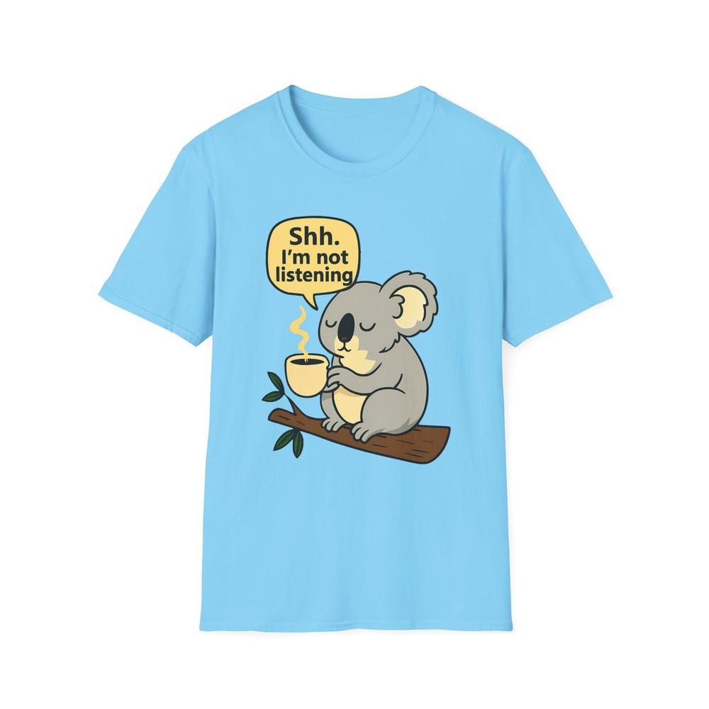 

Unisex Softstyle T-Shirt- Apathetic Koala, Mood, Funny S