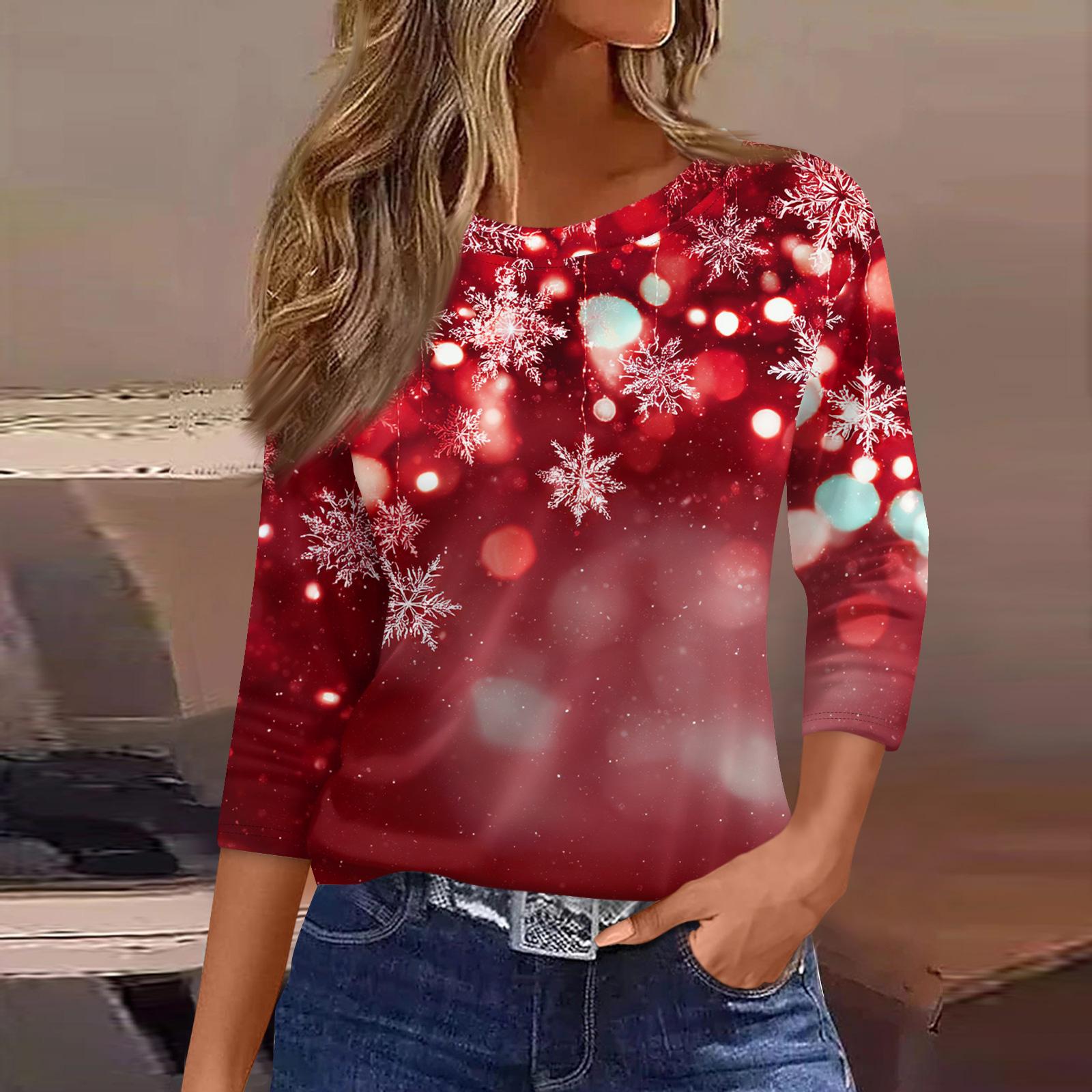 

Женские топы с рукавами 3/4, цветочный принт, винтажная мода, повседневные свободные рубашки с круглым вырезом больших размеров L киноварь