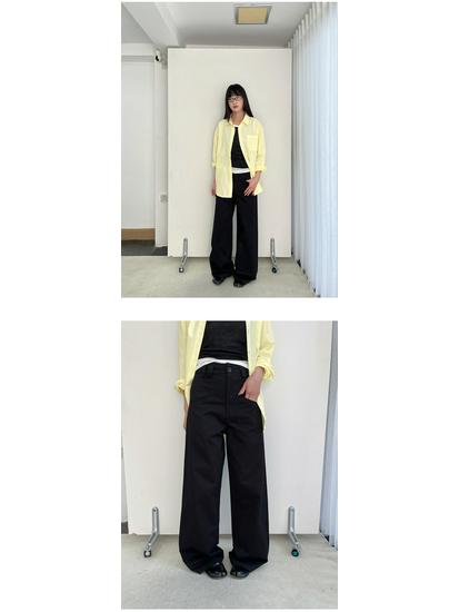 Yuyi Spring 2026 Women's American Style Wide-Leg Casual Pants with Single Pocket