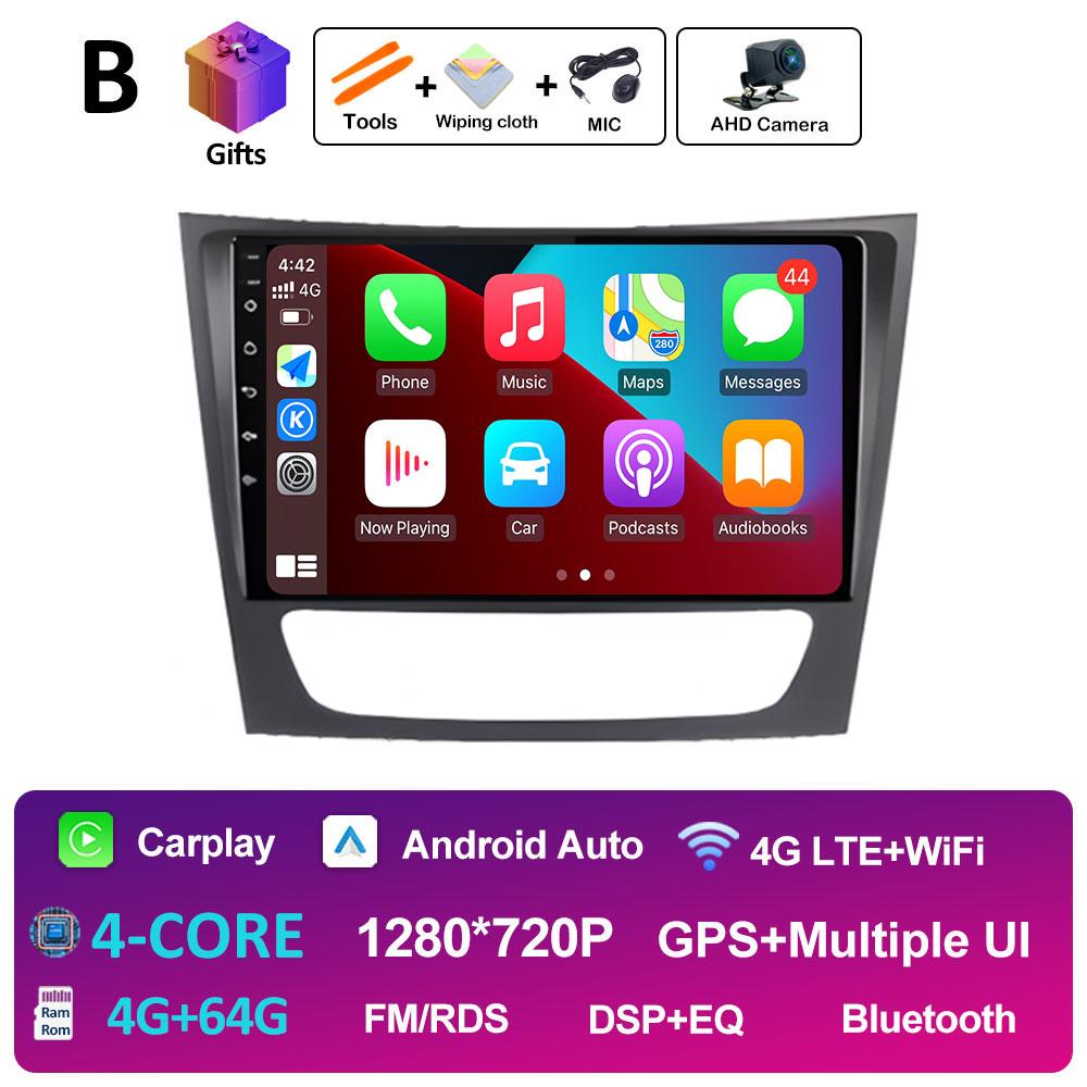 For Mercedes Benz E-class W211 2002 2003 2004 - 2008 GPS Navigation Wireless Carplay DSP Stereo Autoradio QLED IPS Screen WIFI