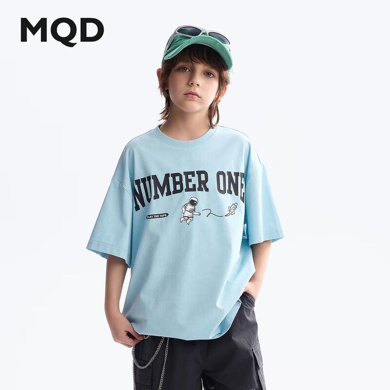 MQD Boys  2025 Summer Round Neck Short Sleeve T-Shirt 110cm