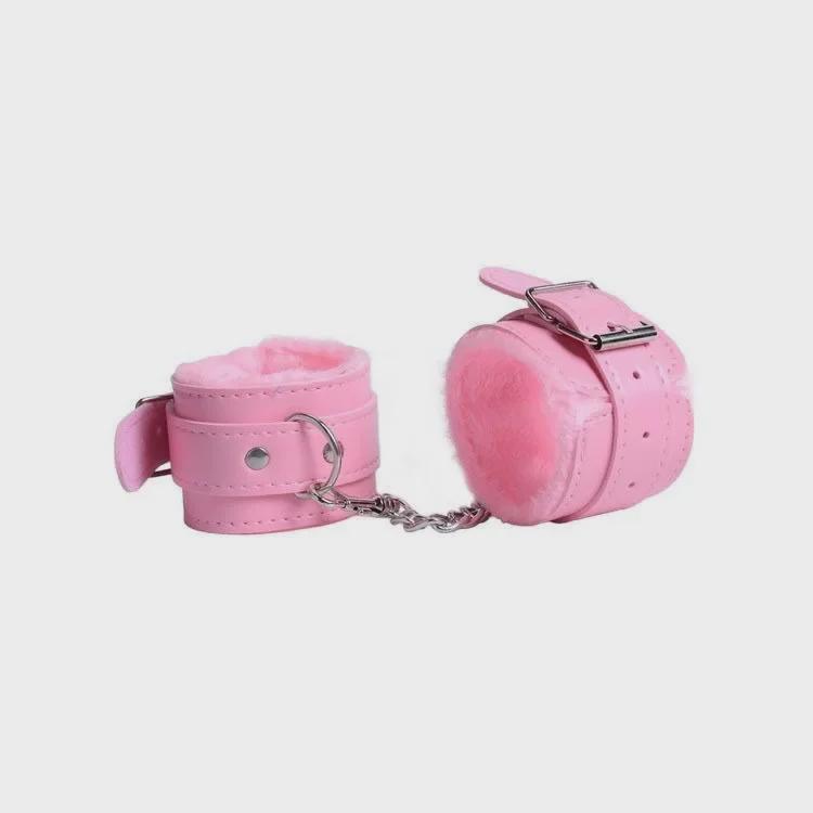 Plush PU Leather Handcuffs & Anklets - Gentle On Skin, Perfect for Cosplay & Photo Props.