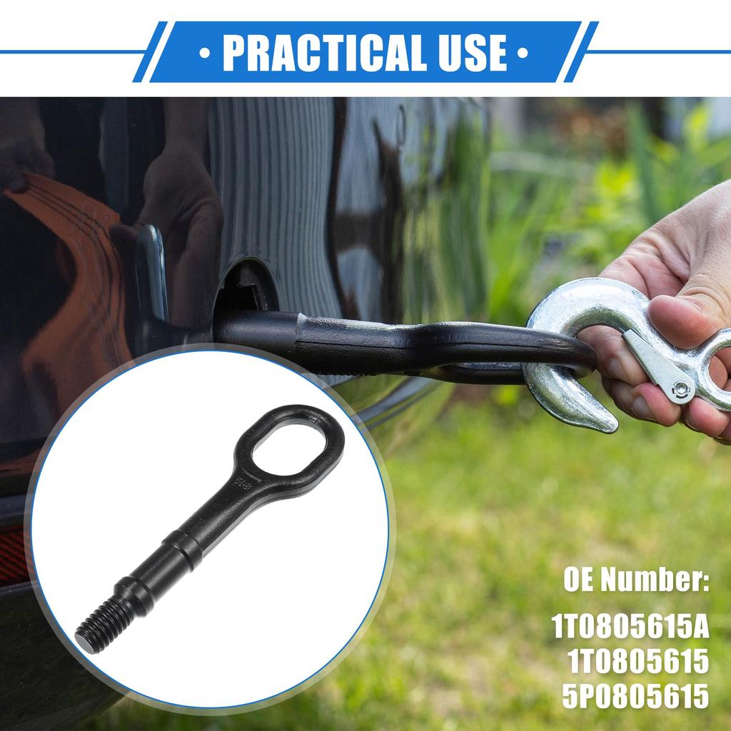 VekAuto Volkswagen Golf 2006-2014 Volkswagen Abschlepphaken Für GTI 2006-2014 Langlebiges Metall Schwarz Stoßstange Vorne Hinten Abschlepphaken