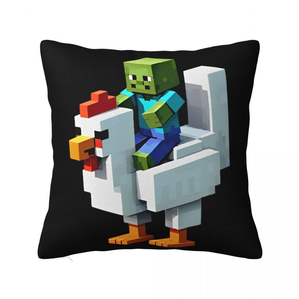 Chicken Jockey Pillow Cases Zombie Game Cushion Cover Novelty Zippered Decor Pillowcover for Home 18