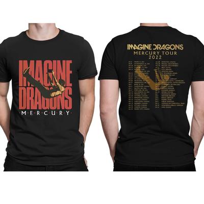 Amazing Tees Men Imagine Dragons Mercury Tour 2022 T Shirt Double-sided Casual Oversized T-shirt Male T-shirts Graphic S-3XL