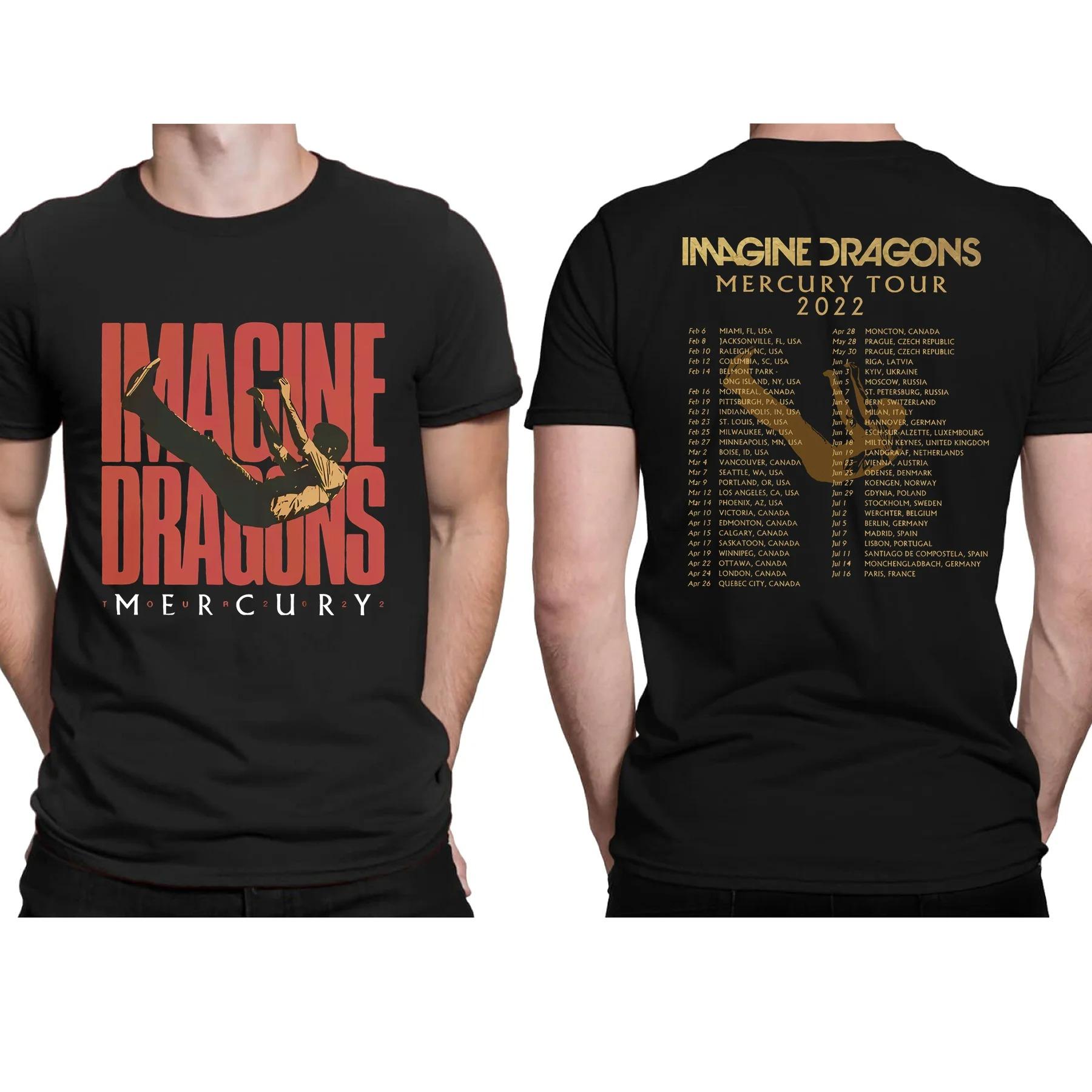 

Amazing Tees Men Imagine Dragons Mercury Tour 2022 T Shirt Double-sided Casual Oversized T-shirt Male T-shirts Graphic S-3XL L