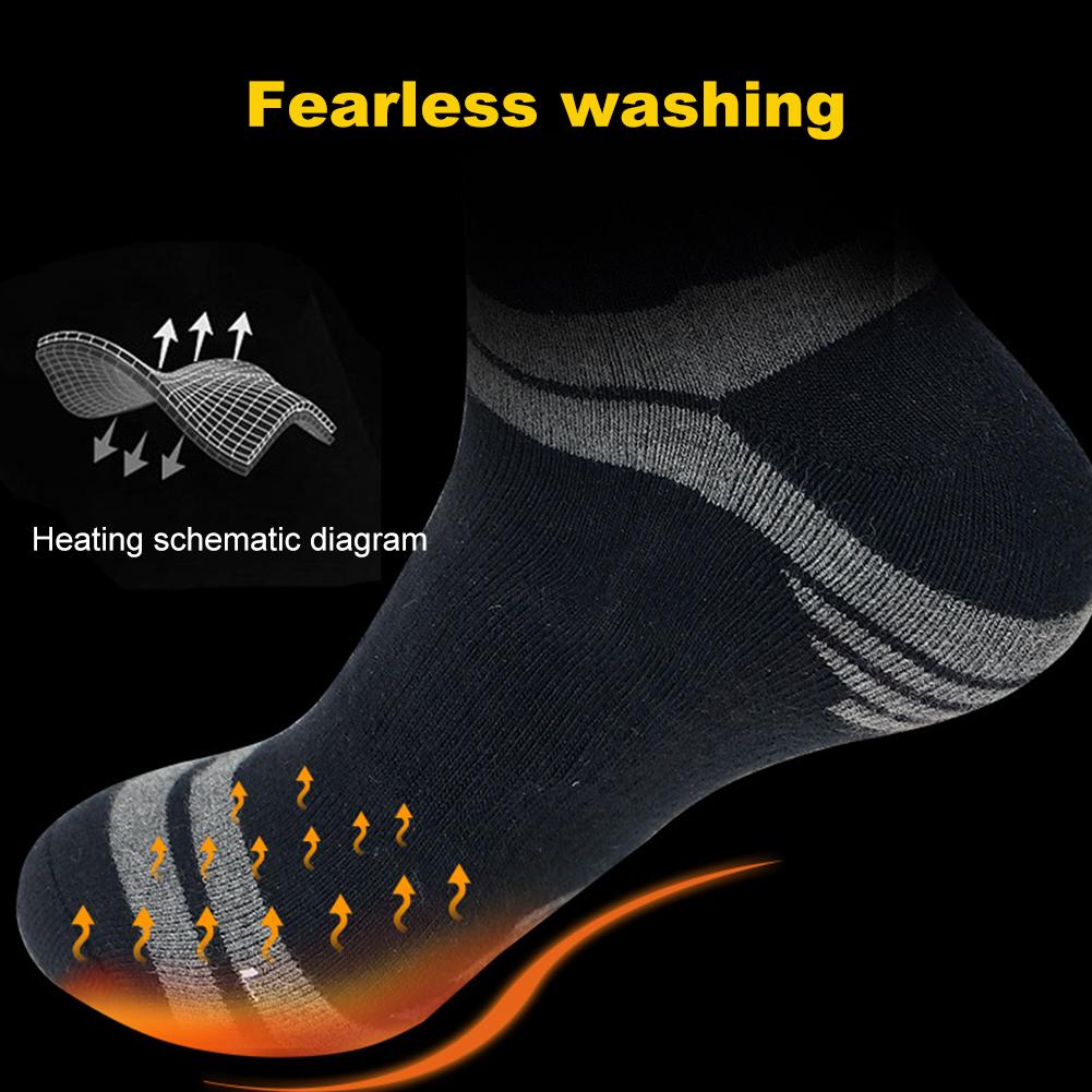 Unisex Electric Heated Socks Washable Rechargeable Heated Socks Elastic Thickened for Outdoor Sports Skiing Wear (No Battery)