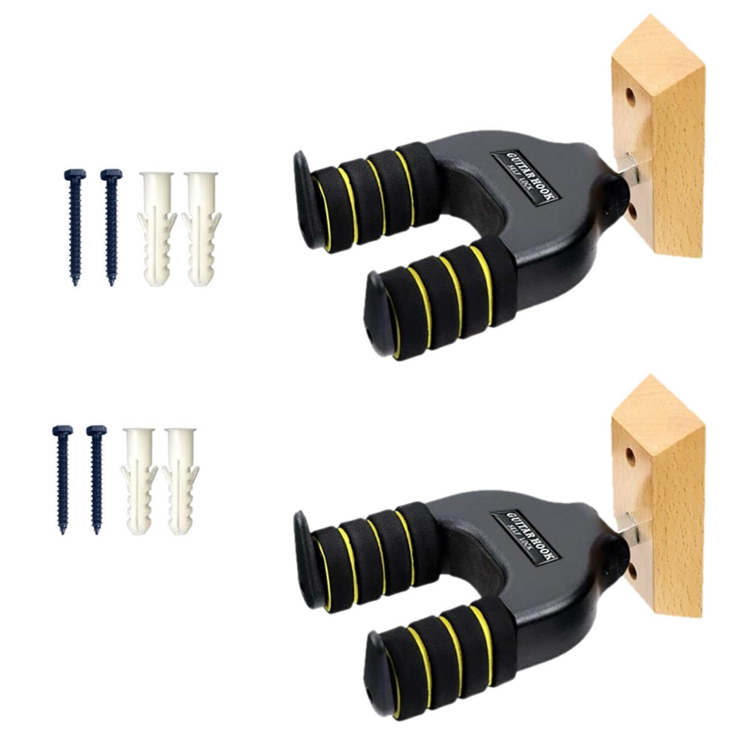 

Miwayer Держатель для гитары, Настенный держатель для хранения, Подставка для гитары с автоматической блокировкой, для деревянных стен, Антивибрационный, Подходит для акустических, электрических,