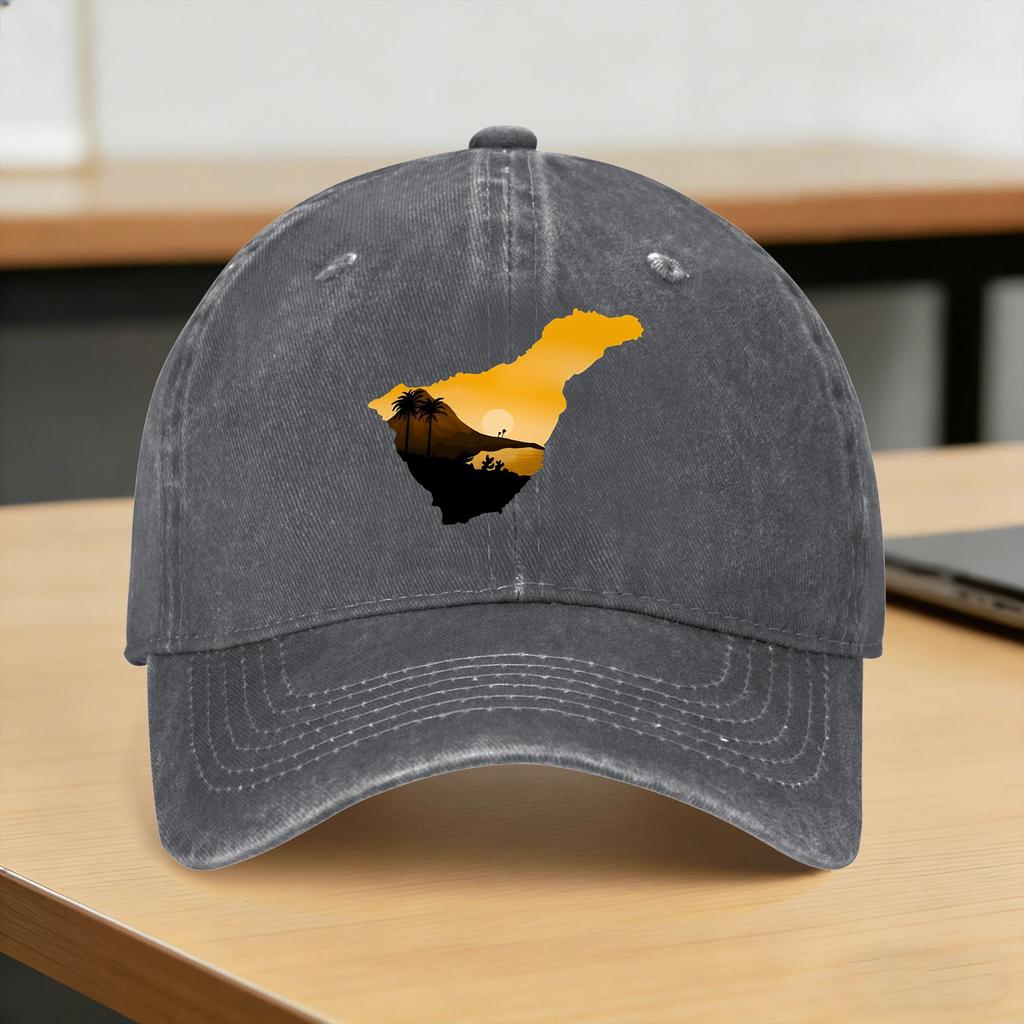 Summer Tenerife Flag Baseball Cap Sun  Dropshipping Print Washed Hip Hop Hats Women Unisex Vintage Hunting Camping Snapback Cap