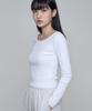 Chix Wonit Boat Neck Long Sleeve T-Shirt White