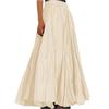 Women's  Casual Pleated Solid Color Half Skirt, Pleated A-line Skirt, Large Swing Floor-length Skirt
