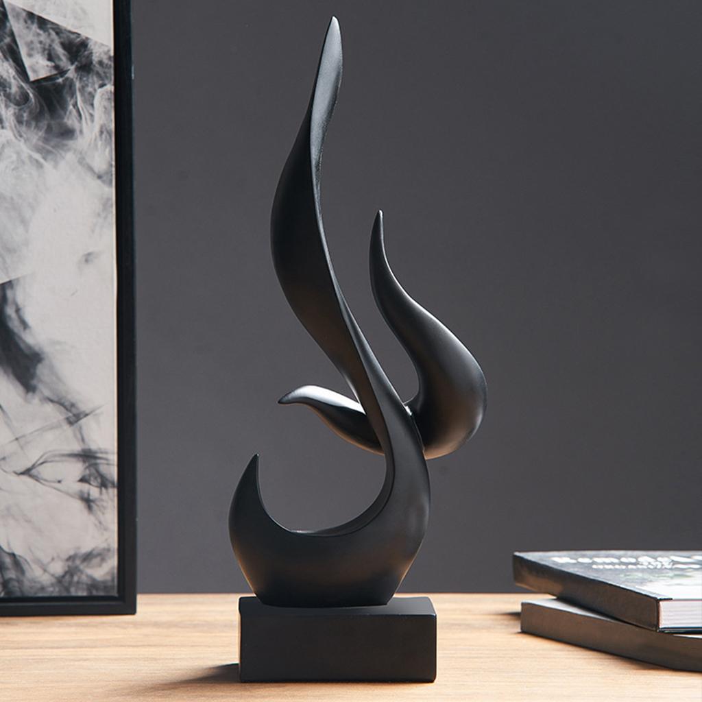 Modern Abstract Statues Sculpture Living Room Flame Shape Figurines Desk Decorations, Bookshelf