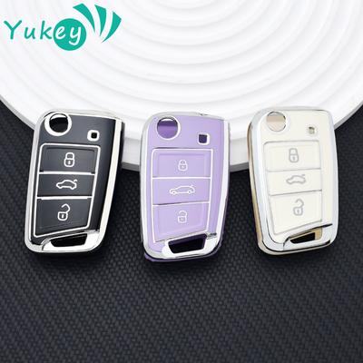 TPU Auto Klapsleutel Hoes Shell voor VW Volkswagen Tiguan MK2 Golf 7 MK7 voor Seat Ateca Leon FR 2 Ibiza voor Skoda Octavia Fob