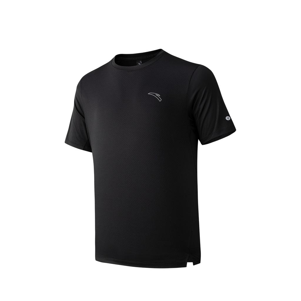 ANTA T Shirts Men's Basic Black 4 Crew Neck Moderate Straight Fit 952625101-4