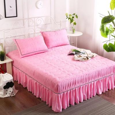 Gonna da letto in cotone ispessito Lenzuola lavate con acqua Copriletti in tinta unita Copriletto Letto matrimoniale singolo Fodera protettiva da 1,8 m