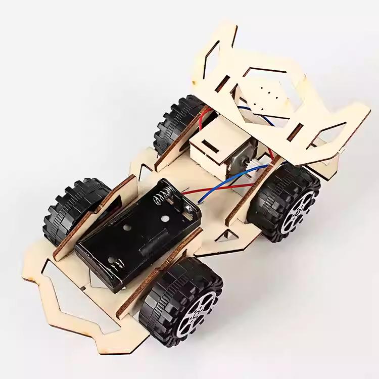 DIY Wooden Electric Racing Car Kit for Kids - Educational and Fun Science Experiment