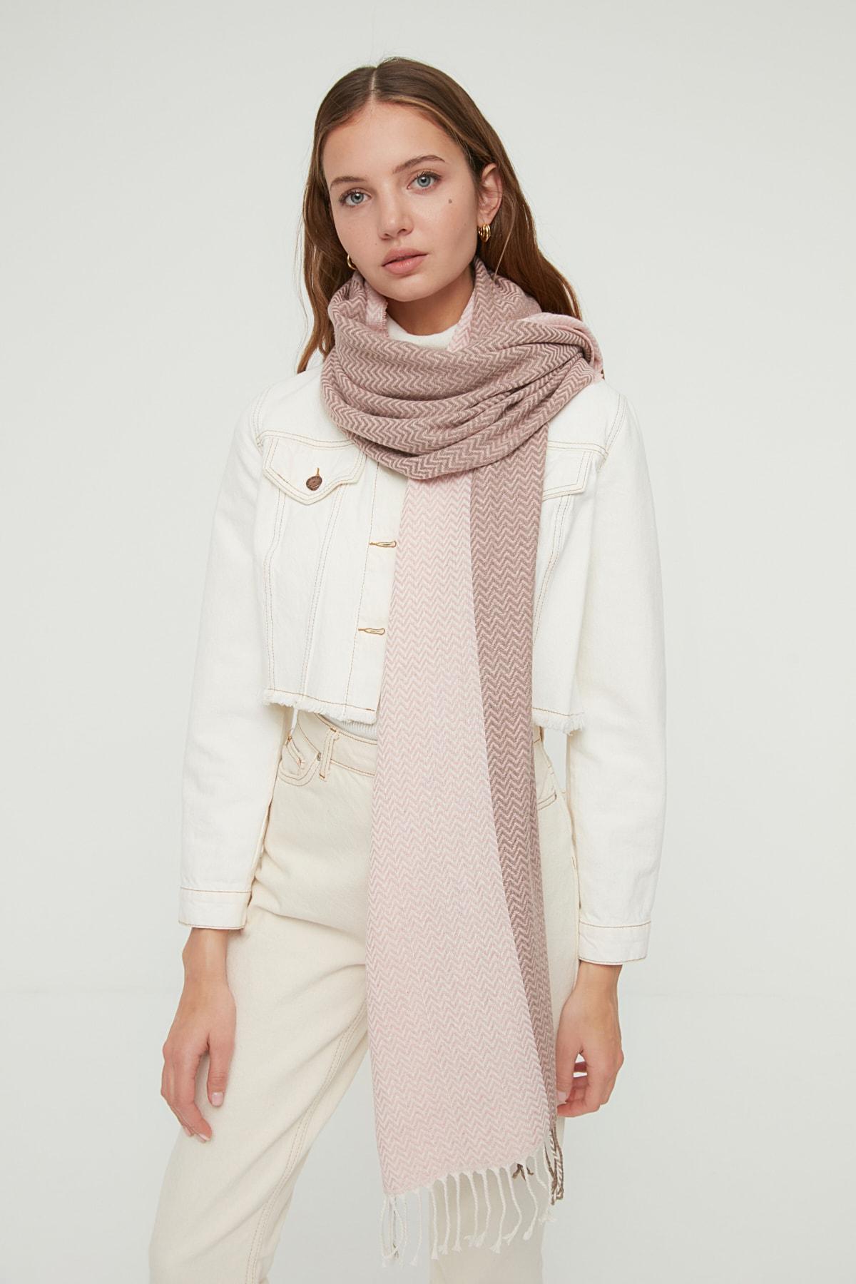 

Женский пудровый шарф Color Block, мягкий текстурированный шарф TWOAW22AT0059..