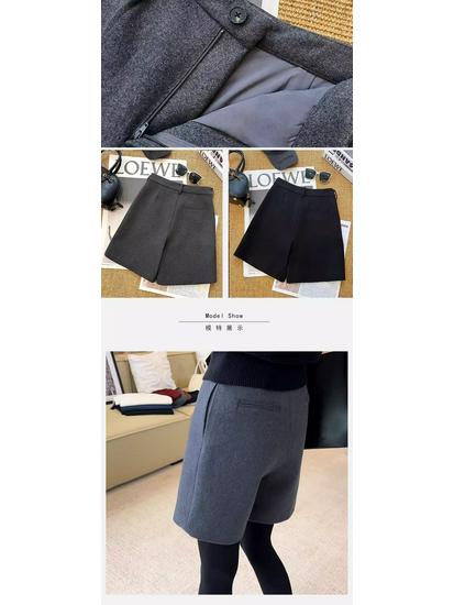 Pre-Sale Stylish Woolen Mid-Length A-Line Winter Shorts for Women