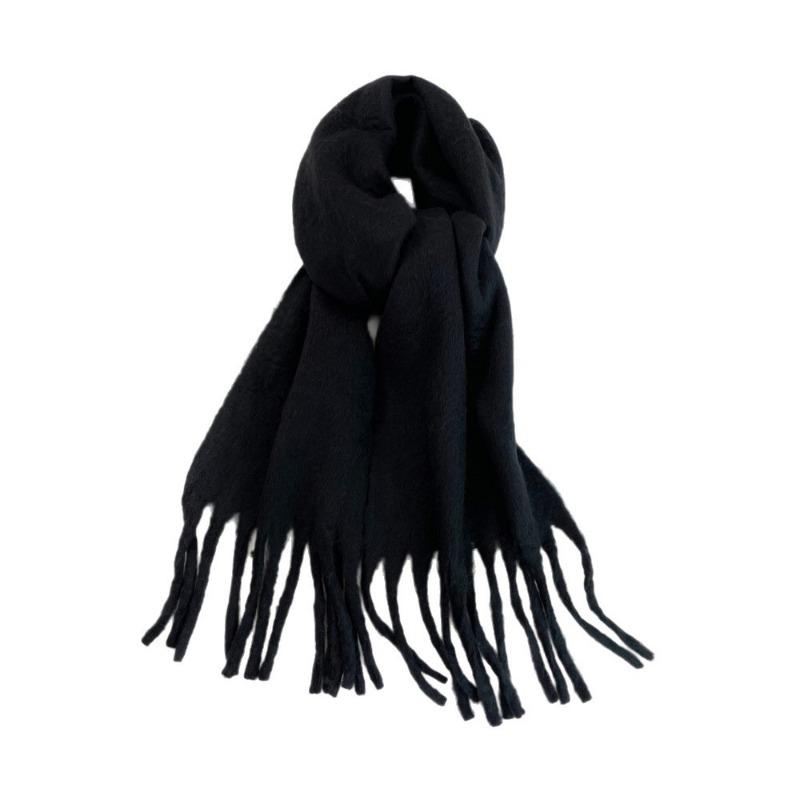 Black mohair scarf vacuum packaging women's solid color warm scarf