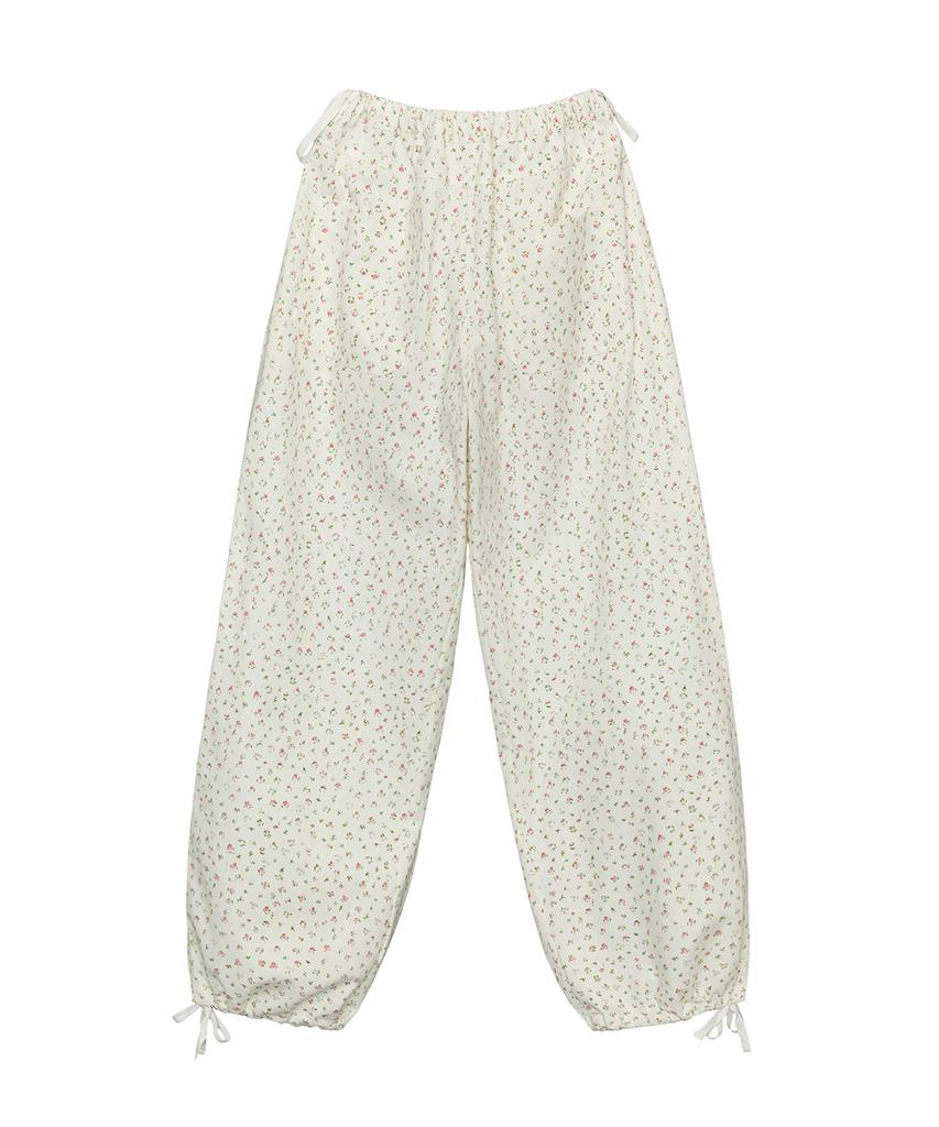 Isjabaibeu Flower Garden Banding Pants - Ivory