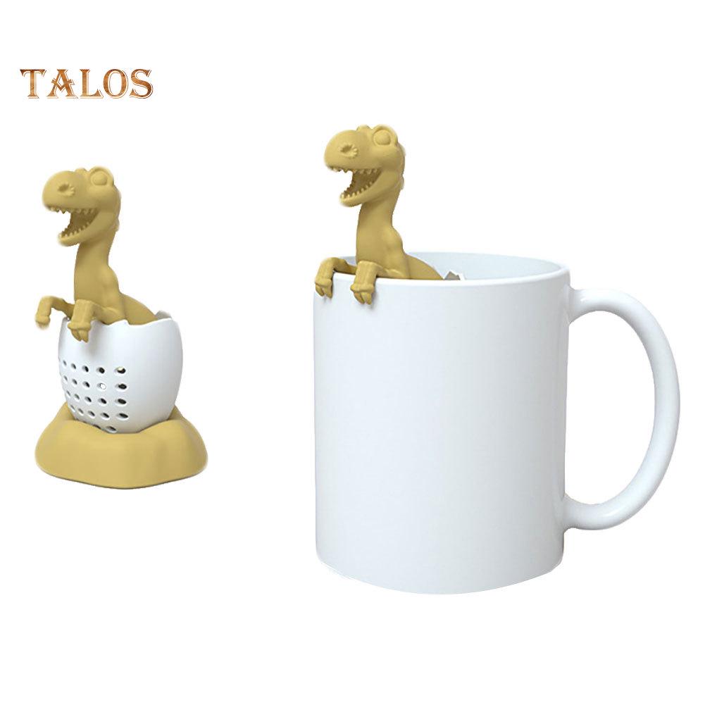 Silikonový čajový infuzér ve tvaru vylíhnutého dinosaura, sítko na čajové lístky, filtr, difuzér, náčiní na nápoje