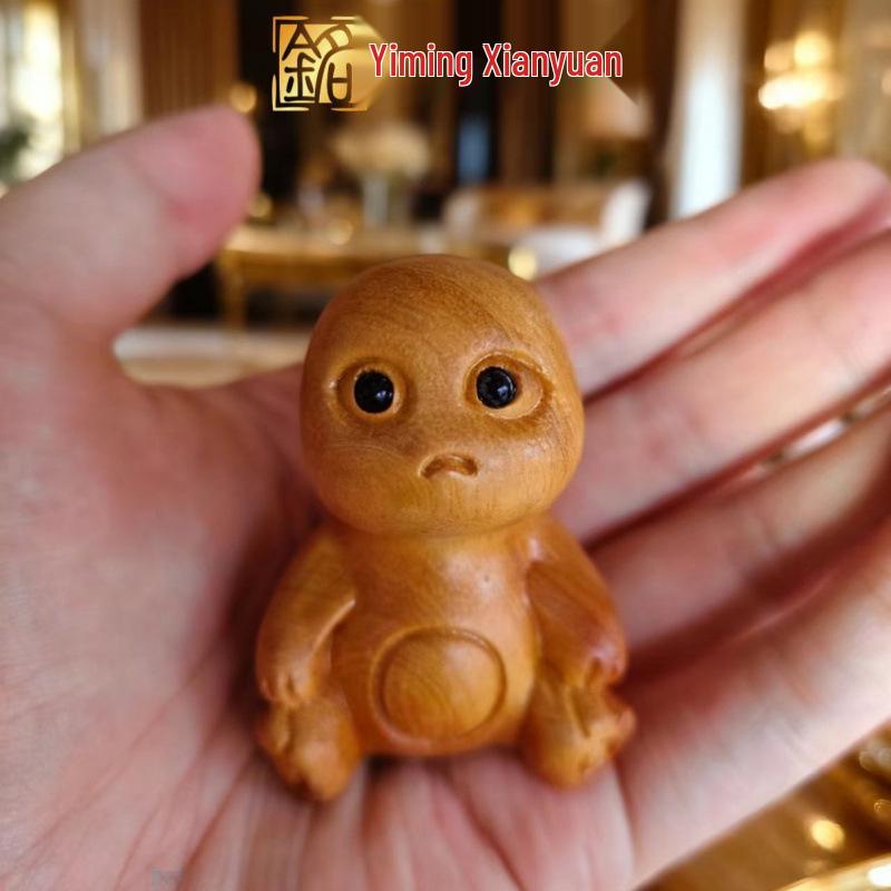 Rosewood Carved Pixiu Ornament: Gourd & Dragon Turtle Handicraft