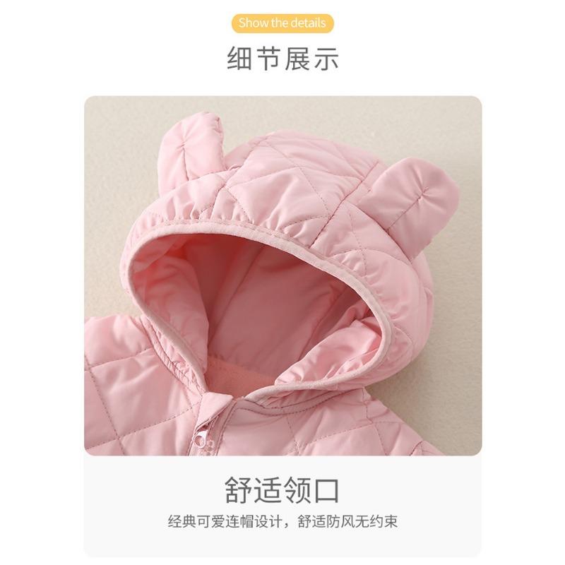 Winter Childrens Thickened Bodysuit Baby Clothes Warm Hooded Cotton Jumpsuit