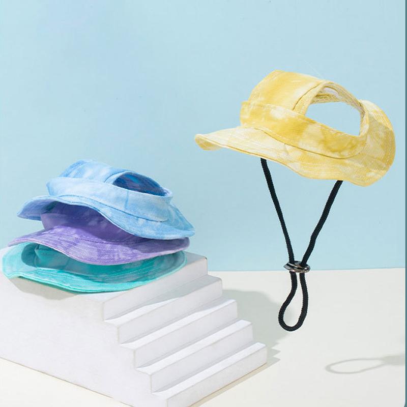 Cat Hat Dog Sun Hat Ear-Exposing Head Cover Pet Fisherman Hat Head Accessory